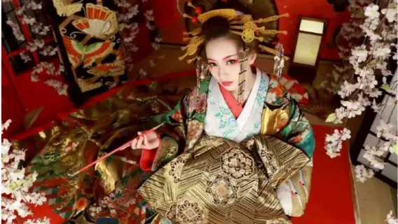 Japan Fukuoka | Nakasu oiran-förvandlingsfoto | Fotograferingskulturupplevelse för par som oiran × samurai
