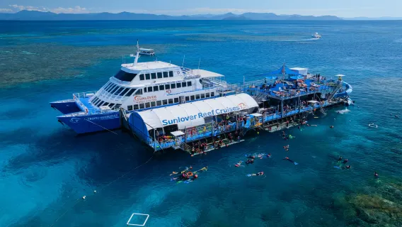 Free museum admission ticket#Cairns Great Barrier Reef Sunlover 1-day tour · Helicopter option available