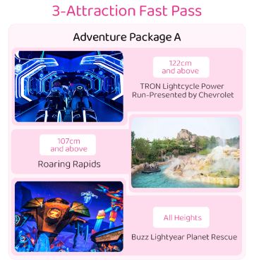 上海ディズニー1日入場チケット+3/6アトラクション優先パス+8時間外国