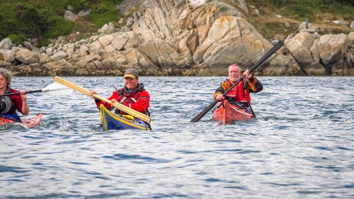 Sea kayaking to sea caves, Lough Swilly. Donegal. Guided. 2 hours.