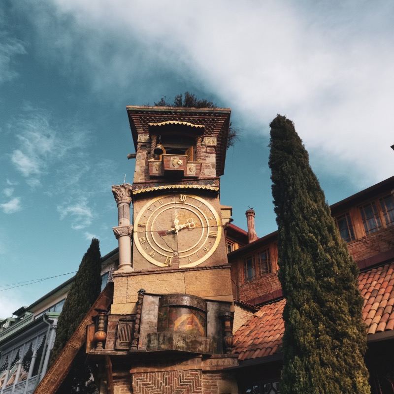 Book after inquiry/Narikala Fortress Puppet Clock Tower at Holy Trinity Cathedral of Tbilisi, Georgia/airport/point-to-point transportation/tour guide and driver/private car service