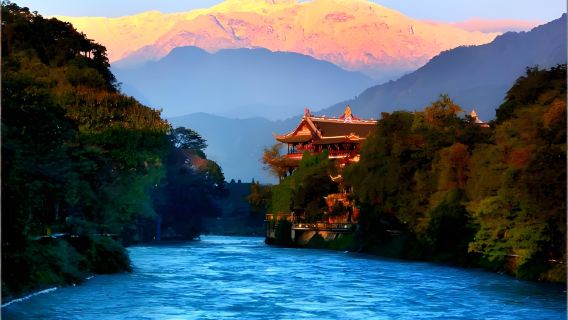 Vallée des pandas de Chengdu + Yangtianwo + Zhongshuge + Dujiangyan + Pont Nan (Larmes bleues / Lanternes traditionnelles)