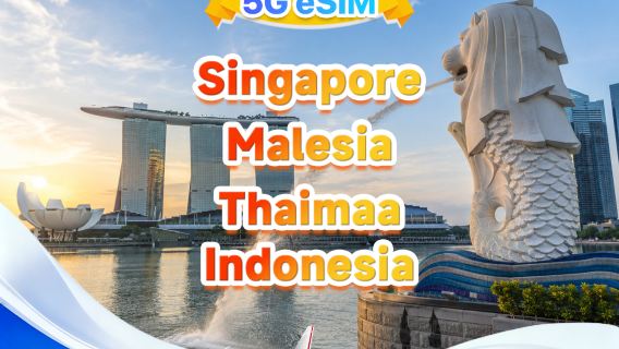 5G eSIM -yhteensopiva Singaporen/Malesian/Thaimaan/Indonesian (Kaakkois-Aasia) kanssa | Usean verkon tuki, tukee kaikkia tekoälyjä | 500 Mt/päivä - 50 Gt yhteensä | 24 tunnin laskutus | QR-koodi