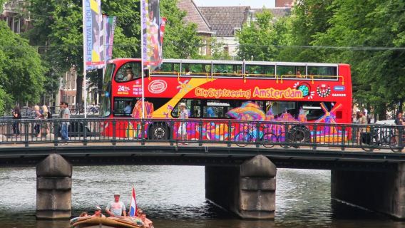 Ônibus turístico City Sightseeing de Amsterdã (vista panorâmica + área dos museus + charme da cidade aquática)