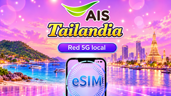 eSIM 5G nativa de AIS en Tailandia | Compatible con TikTok y ChatGPT | Plan de datos total | 7–10 días | Se requiere verificación de identidad con nombre real | Los datos se restablecen diariamente a las 00:00 (UTC+7) | Código QR