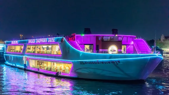 曼谷湄南星河號夜遊湄南河【新船 - Asiatique 河畔夜市碼頭】