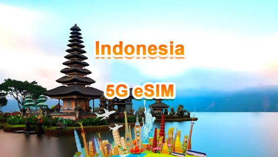 인도네시아 5G eSIM | 일일 패키지/전체 패키지 | 1-30일 | QR code