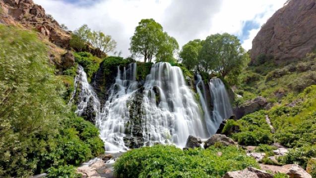 Yerevan Full Day Private Tour to Shaki Waterfall, Hin Areni wine factory, Ropeway, Khndzoresk Caves