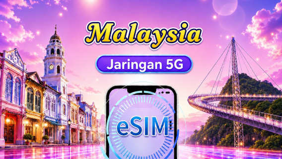 Malaysia | eSIM 5G | Paket Harian/Paket Total | Penagihan 24 Jam | 1–30 Hari | Kode QR