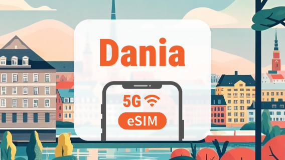 Dania 5G eSIM | Podwójna sieć • Wszystkie AI & TikTok | 1–30 dni | Kod QR