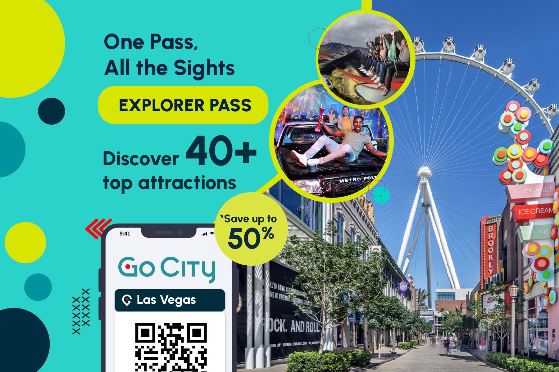 Go City ラスベガス自選パス【公式運営/40以上の人気観光スポット/ハイ・ローラー/ストラトスフィアを含む】|ラスベガス・エクスプローラーパス