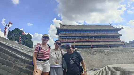 City Wall Cycling + Xi'an Muslim Quarter Food Exploration by Tuk-Tuk + Big Wild Goose Pagoda (by Ride-Hailing)