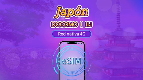 Japón | DOCOMO 4G eSIM | Pase diario/Paquete total | Facturación por días naturales | 1-30 días | Código QR