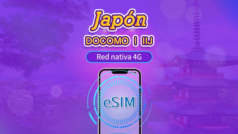 Japón | DOCOMO 4G eSIM | Pase diario/Paquete total | Facturación por días naturales | 1-30 días | Código QR