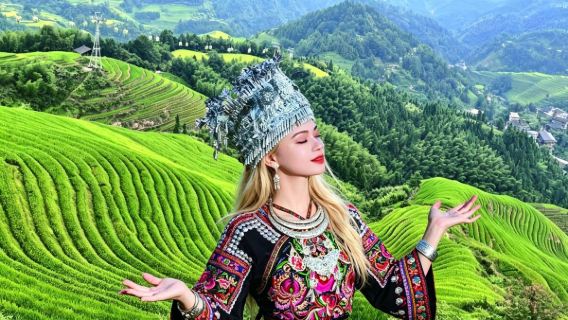 Terrazze di riso di Longji a Guilin (opzione Jinkeng o Ping'an) + Villaggio dei Capelli Lunghi degli Yao | Tour di un giorno per piccoli gruppi/tour privato