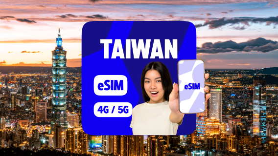 Pelan Data Taiwan 4G/5G eSIM | 500MB/Hari-5GB/Hari | Pengiraan 24 Jam|1-365 Hari