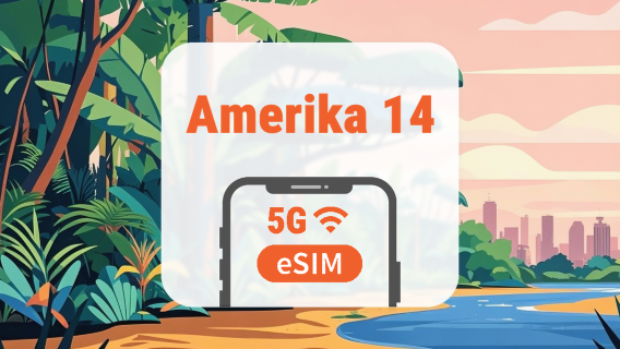 Amerika 5G eSIM | 14 Reiseziele • KI-Apps & TikTok | 1–30 Tage | QR-Code