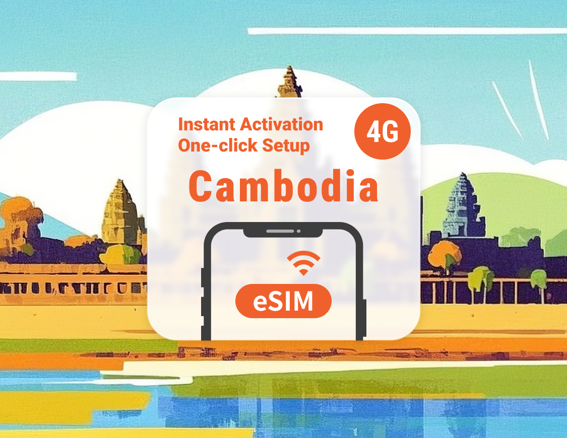 Cambodja 5G eSIM | Ondersteunt ChatGPT & TikTok | 1–30 dagen | Directe QR-code
