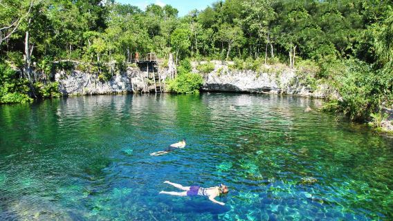 Cancún: Caribbean Snorkeling Tour with Open Sinkhole, Cavern, and Ocean Inlet