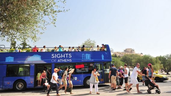 Atene: tour in autobus hop-on hop-off e al tramonto a Capo Sunio