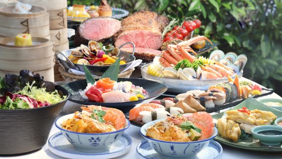 Conrad Hong Kong | Garden Café | Pranzo a buffet con cucina internazionale | Frutti di mare freschi e prelibatezze internazionali