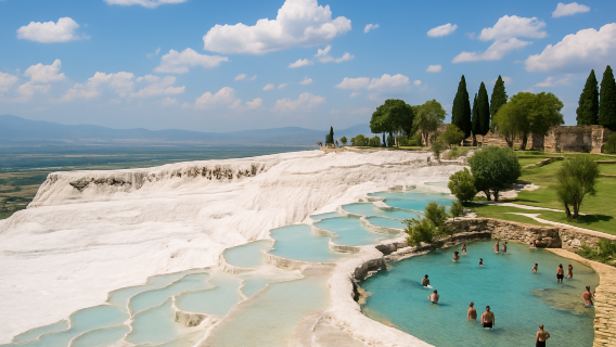 однодневный тур по Деницли, Памуккале и древнему городу Иераполь, объекту Всемирного наследия