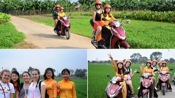 Hanoi Motorbike Guidato da Donne: Tour in Moto nella Campagna di Hanoi