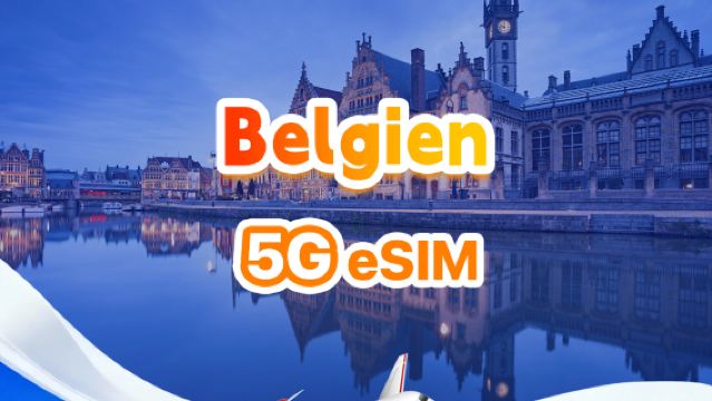 5G eSIM Belgien | Tages-/Gesamtpaket | 500 MB/Tag – 30 GB gesamt | 1–30 Tage | 24-Stunden-Format | QR-Code