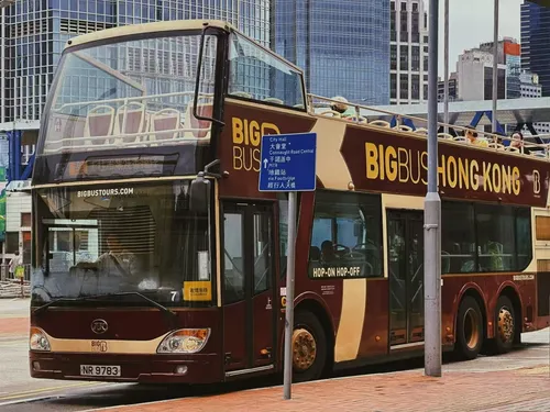 香港BigBus乗り降り自由の観光バス（2階建てオープントップ+乗り降り