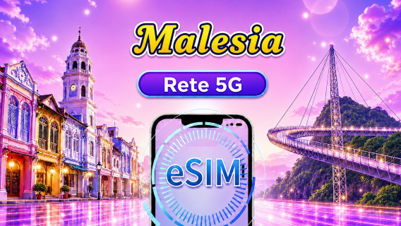 eSIM 5G Malesia | Supporta Google Maps/Chat GPT | Pacchetti giornalieri/dati | Fatturazione 24 ore su 24 | Da 1 a 30 giorni | Codice QR