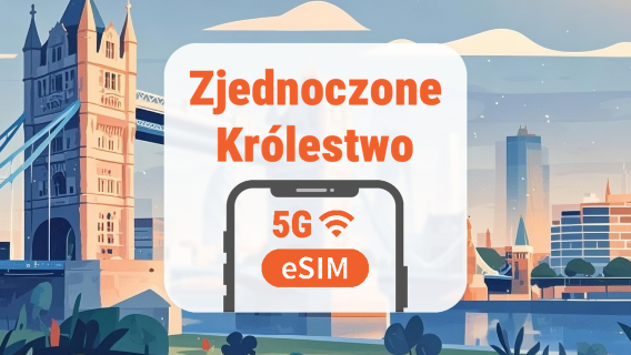 Wielka Brytania 5G eSIM | Potrójna sieć • Wszystkie AI & TikTok | 1–30 dni | Kod QR
