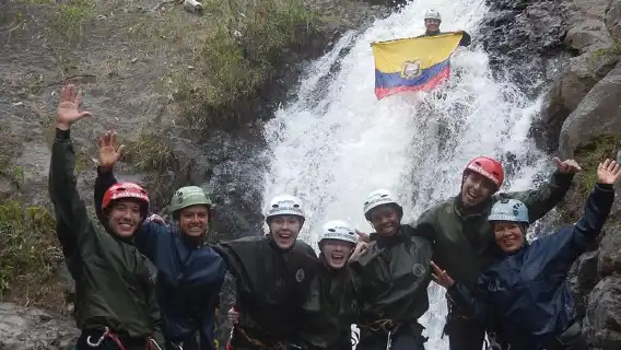 Canyoning in Baños Chamana Waterfall