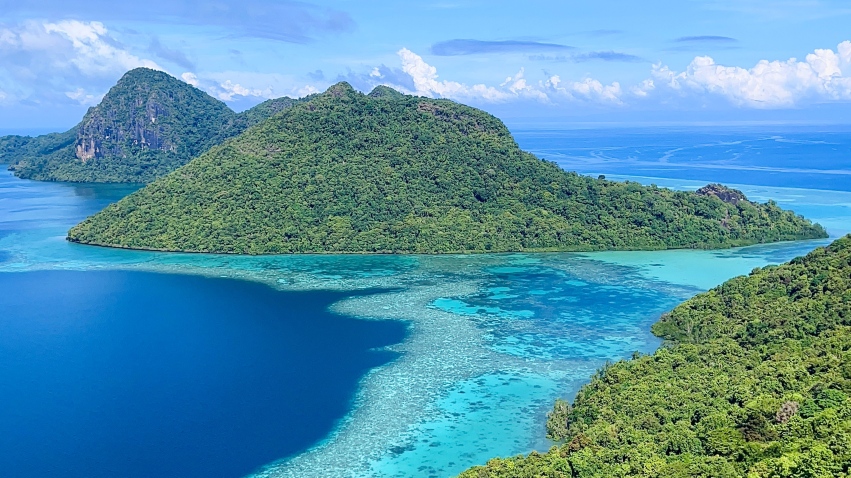 沙巴仙本那敦沙卡蘭海洋公園跳島遊 浮潛/潛水+珍珠島+軍艦島