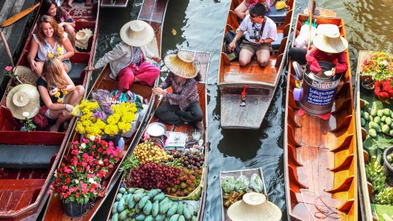 Maeklong Railway and Damnoen Floating Market Tour from Bangkok