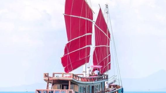 tour 1 ngày ở Thái Lan [Tour thuyền buồm đỏ cổ điển Samui đến Koh Phangan có xe đưa đón và tiệc buffet