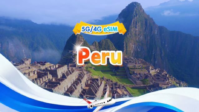 Peru 5G/4G eSIM | Paket Harian/Paket Total | 1GB/Hari - Total 30GB | 1-30 Hari | Format 24 Jam | Kode QR