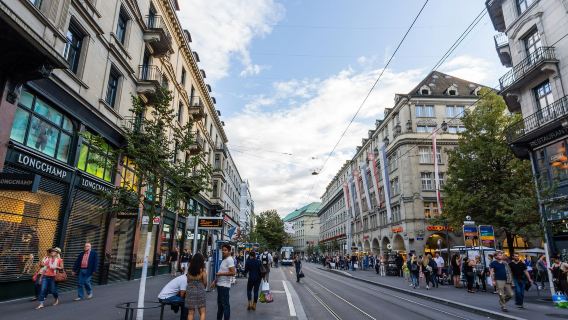 瑞士林登霍夫山+奧古斯丁巷+班霍夫大街+聖母大教堂+蘇黎世湖