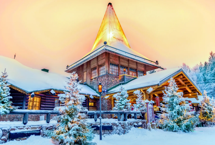 Experience a Fairytale Arctic Atmosphere in Rovaniemi, Finland with an Overnight Stay at Santa Claus Village to Witness the Northern Lights