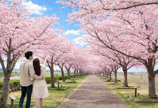 Spring Cherry Blossom 1-day Tour: Ono Sakura Riverbank Corridor + Himeji Castle + Koko-en + Mentaiko Park