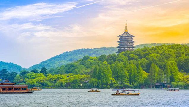 杭州雷峯塔+西湖遊船+三潭印月+靈隱寺一日遊·登島·導遊講解