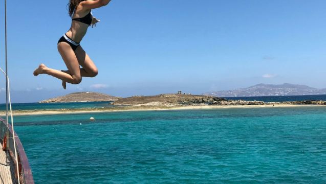 Mykonos: Yacht Cruise to Rhenia + Delos Guided Tour