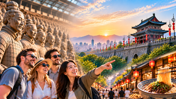 Tour exclusivo de un día en Xi'an | Museo de los Guerreros de Terracota y Caballos de Qin Shihuang, muralla antigua y vida local | grupo pequeño de 1-6 personas