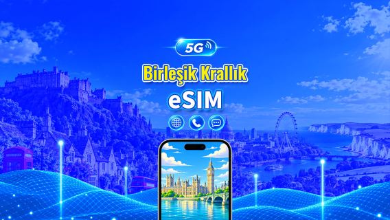 İngiltere 5G eSIM | CTExcel (EE Ağı) | Konuşma Dahil Toplam Paket | 7-30 Gün | 24 Saatlik Ücretlendirme | QR Kodu