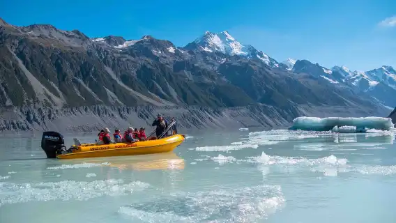 New Zealand South Island Aoraki / Mount Cook Tasman Glacier Ice Explorer Boat - Tasman Glacier Lake Explorer Tour - Magnificent Views of New Zealand's Glacial Lakes