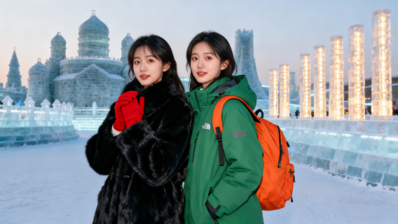 哈爾濱冰雪大世界旅行【跟拍攝影親子照情侶閨蜜兒童跟拍家庭旅拍】