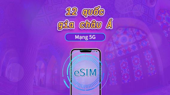 eSIM châu Á (12 quốc gia) | Hỗ trợ 4G/5G | Gói tổng thể | Thời hạn hiệu lực 365 ngày | Thanh toán 24 giờ | Cần xác minh tên thật cho Hồng Kông và Đài Loan | Mã QR