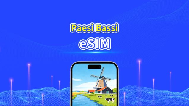 eSIM Paesi Bassi | Dati ad alta velocità | 5G/4G | Pacchetto giornaliero/dati | 24 ore | 1-30 giorni | Codice QR