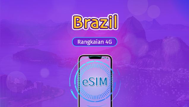 Brazil | eSIM 5G/4G | Pas Harian / Pakej Jumlah | Pengebilan 24 Jam | 1–30 Hari | Kod QR