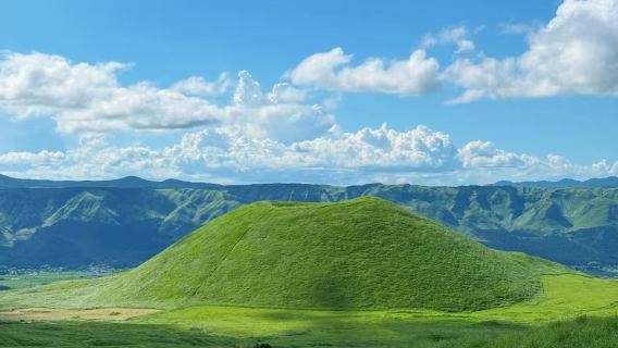 Berlepas dari Fukuoka Gunung Berapi Aso + Padang Rumput Kusasenri + Kuil Kamishikimi Kumanoza lawatan sehari [Pemandu berbahasa Cina]