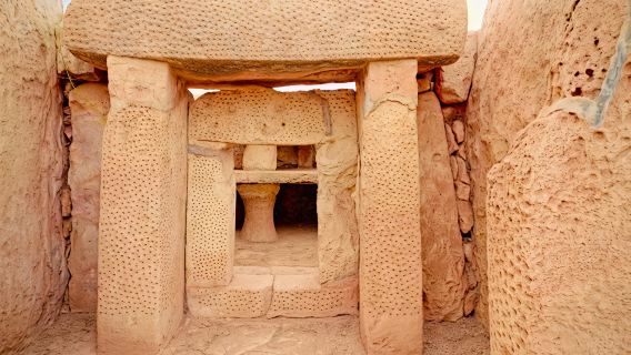 Passeio de um dia com carro privativo: Parque do Patrimônio de Calcário + Templo de Ħaġar Qim + Templo de Mnajdra + Gruta Azul